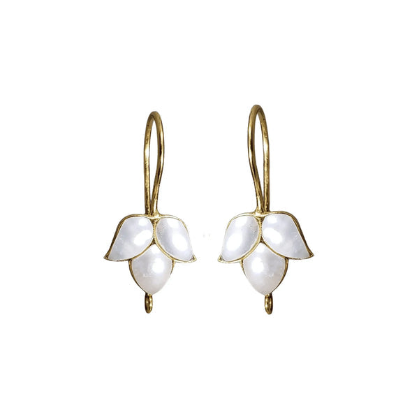 Cerena Pearl Leaf Earrings – gold-plated women's jewelry