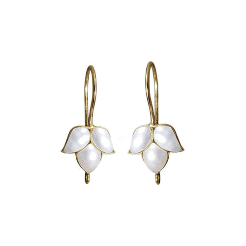 Cerena Pearl Leaf Earrings – gold-plated women's jewelry
