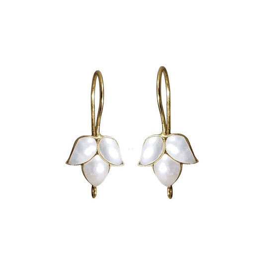 Cerena Pearl Leaf Earrings – gold-plated women's jewelry