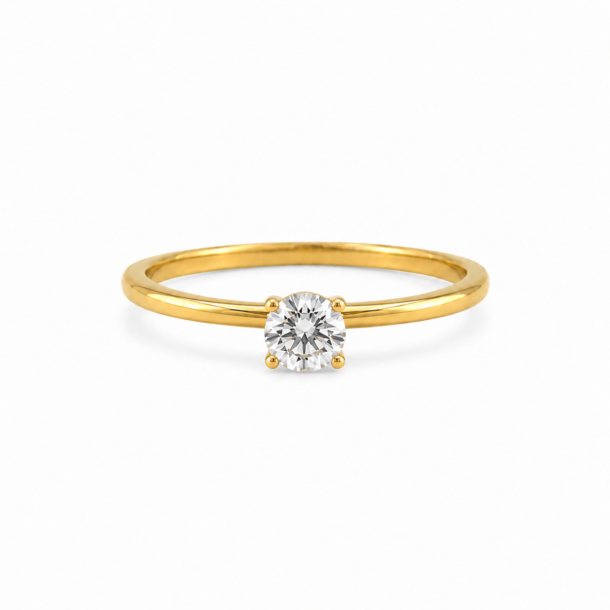 Cerena Lumière Solitaire Ring – gold-plated women's jewelry