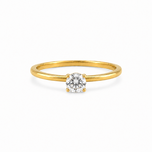 Cerena Lumière Solitaire Ring – gold-plated women's jewelry