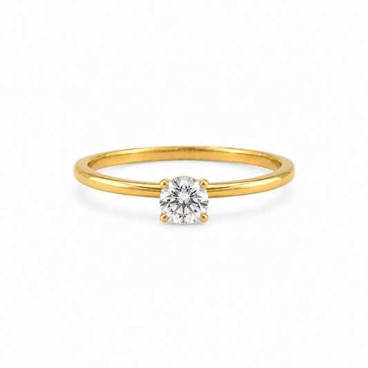 Cerena Lumière Solitaire Ring – gold-plated women's jewelry